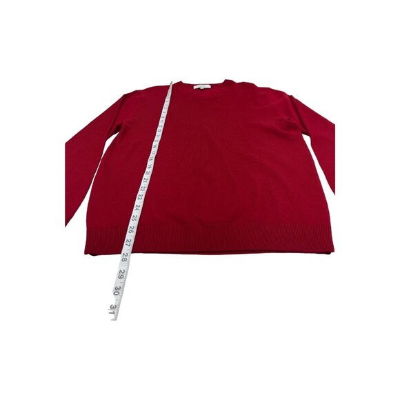 Turnbury Sweater Mens M Red Merino Wool V Neck Pullover Classic Holiday Office - Picture 3 of 6